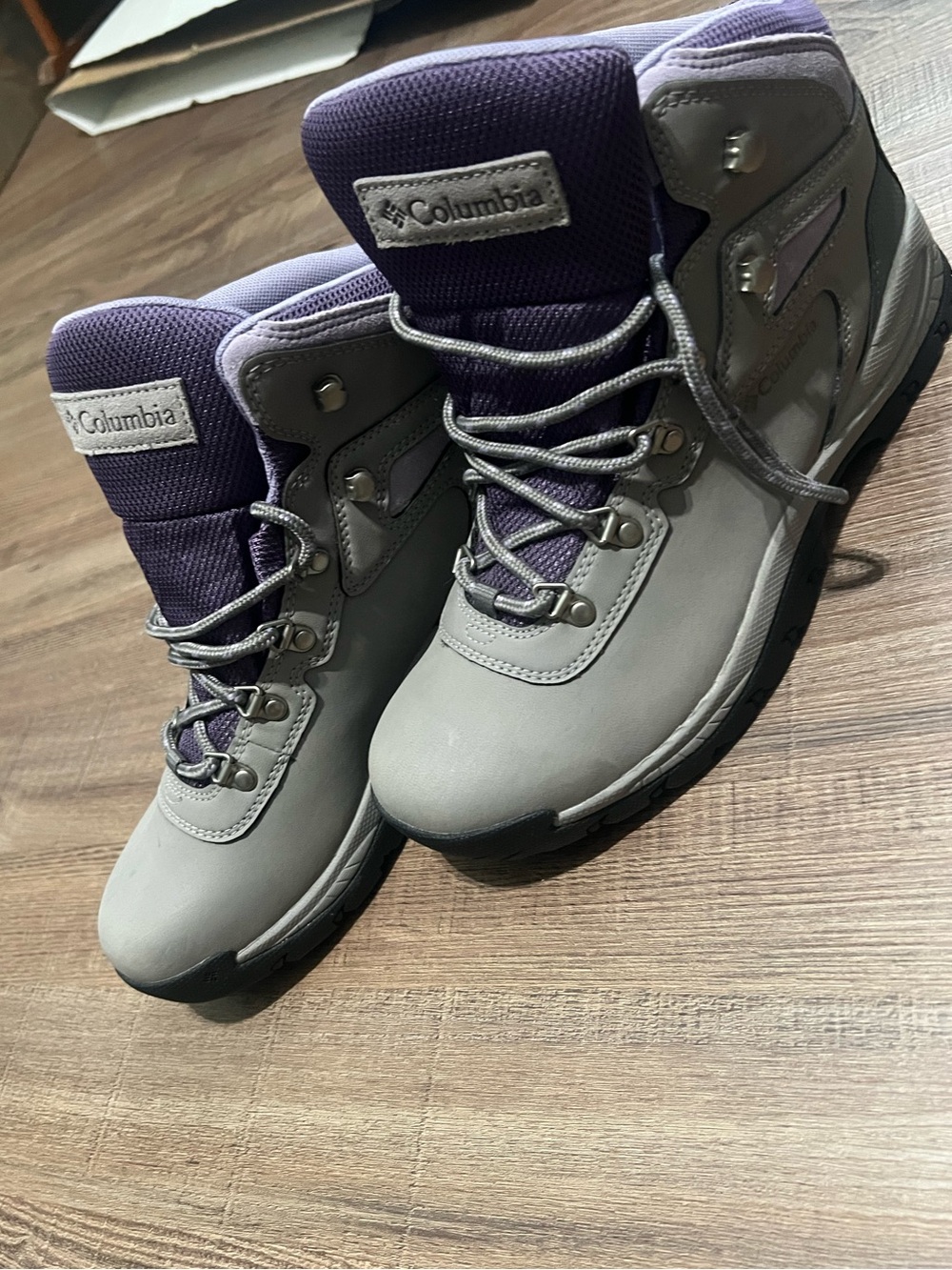 Columbia Gray and Purple Women's Waterproof Hiking Boots